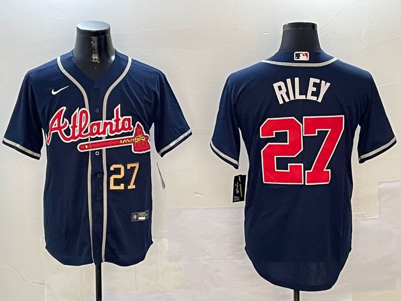 Men Atlanta Braves 27 Riley Blue Game 2024 Nike MLB Jersey style 4